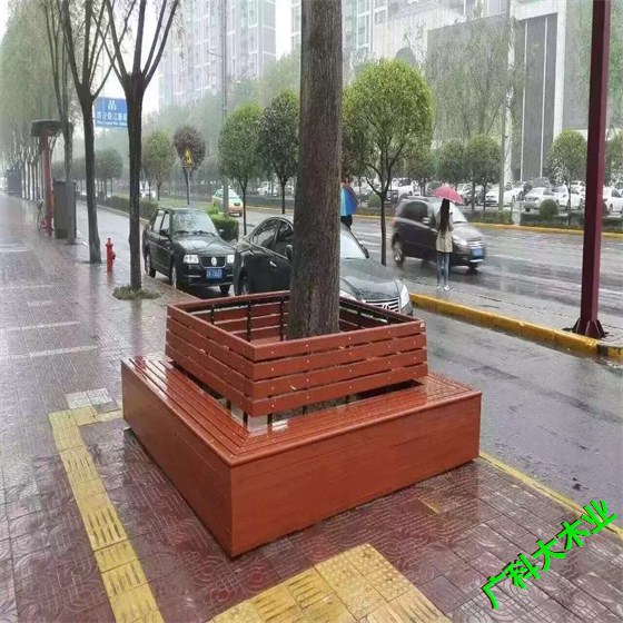 太原木材圍樹(shù)座椅花箱